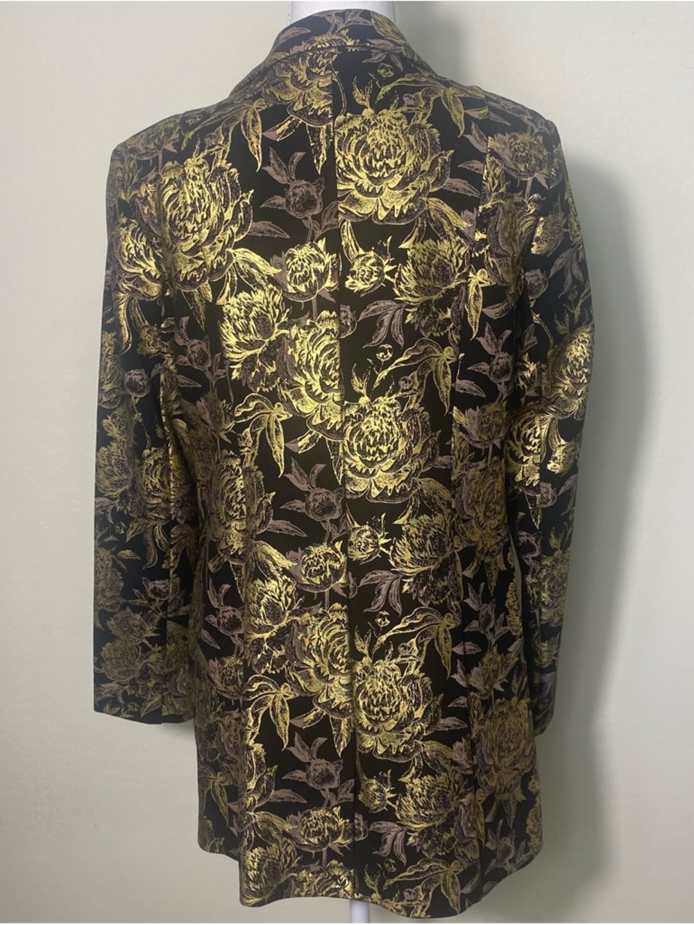 Soft Surroundings Black Blazer with Metallic Gold Floral Brocade - Picture 3 of 11